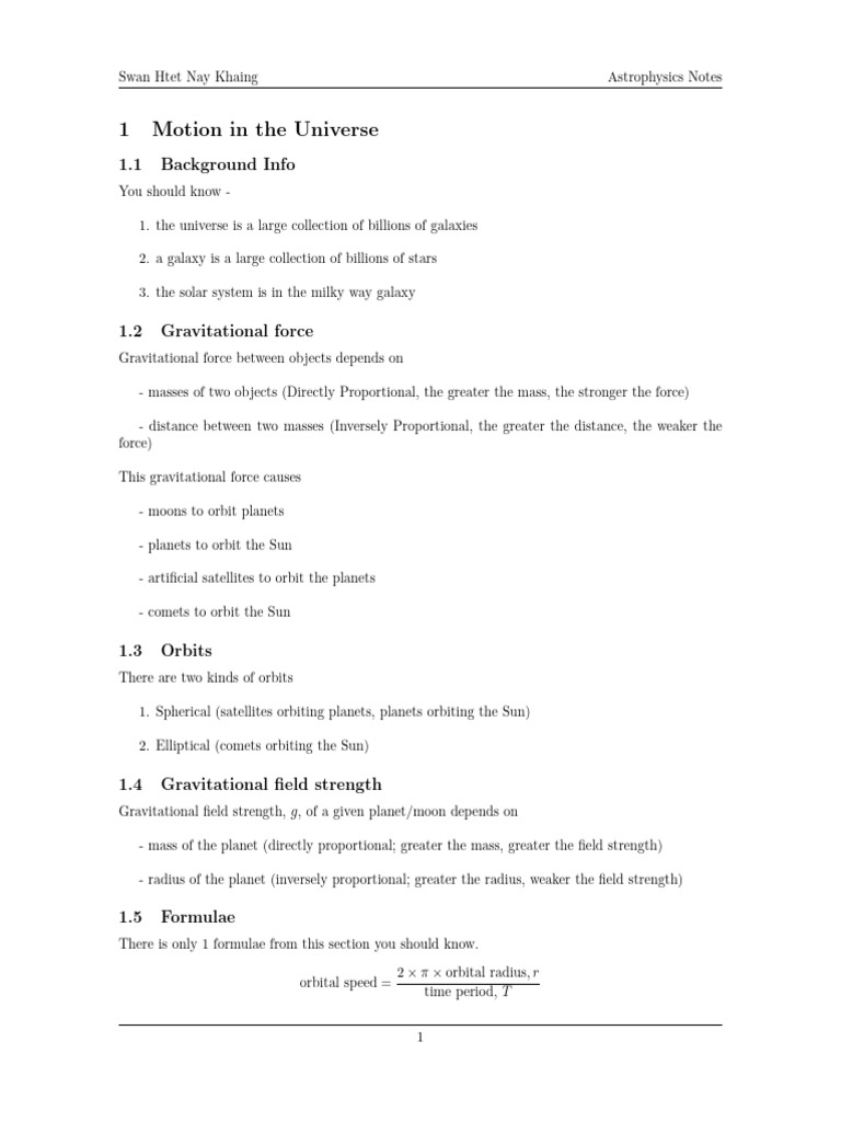 IGCSE Physics (4) | PDF | Stars | Orbit