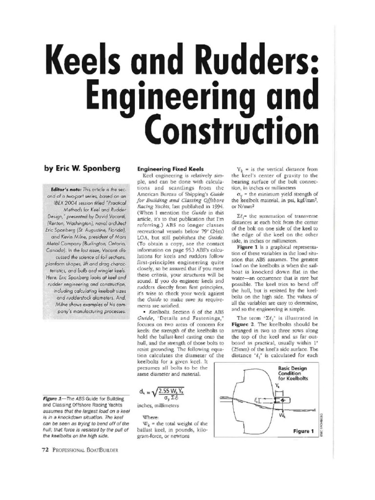 Keel-And-Rudder-Design by Eric Sponer | PDF