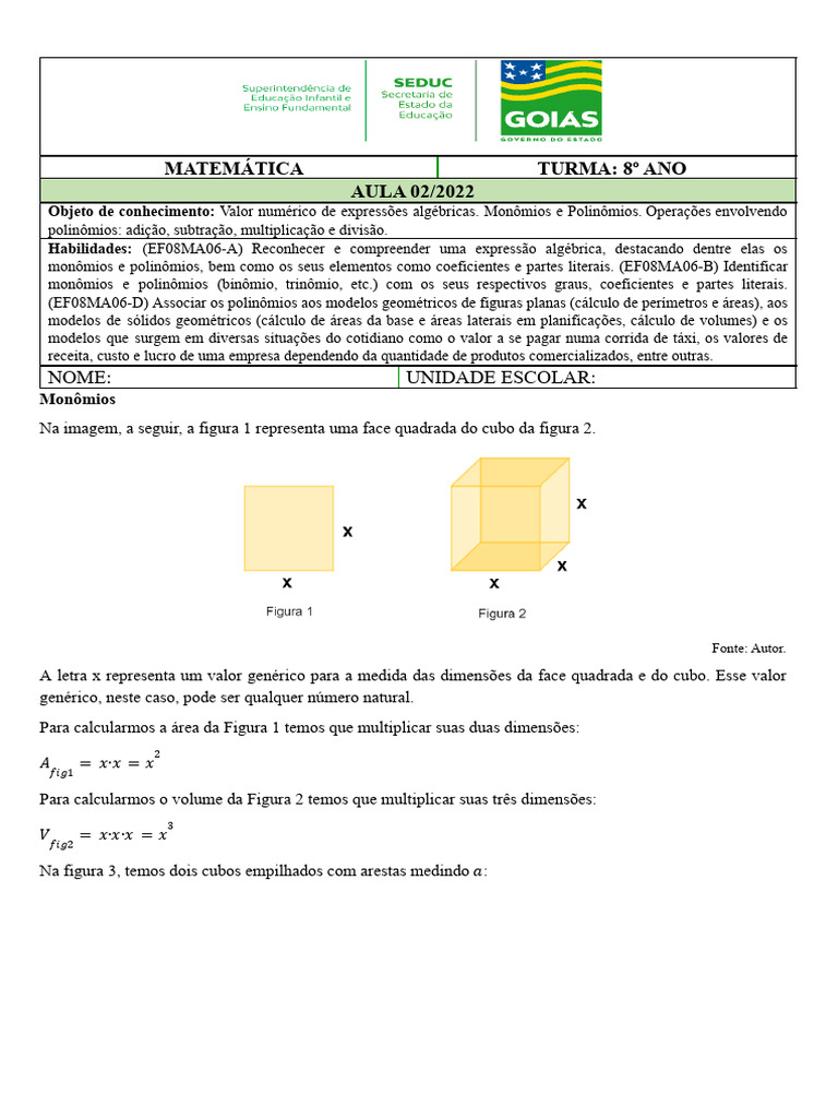 Valor Numérico e Operações com Polinômios | PDF | Cálculo | Matemática
