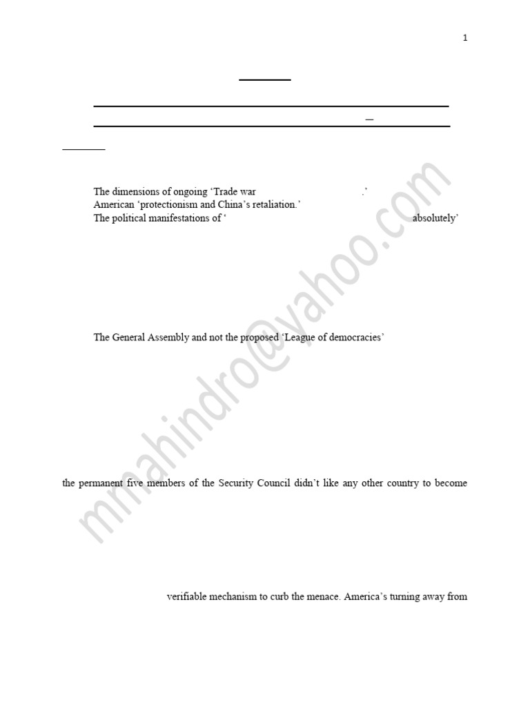 Essay On The World Issues and The Role Played by UNO and The UN ...