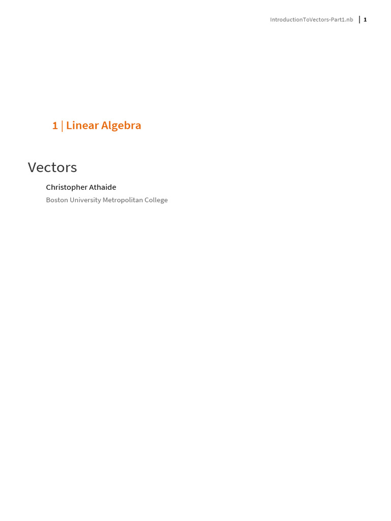 Understanding Vectors in Linear Algebra | PDF | Vector Space | Norm ...