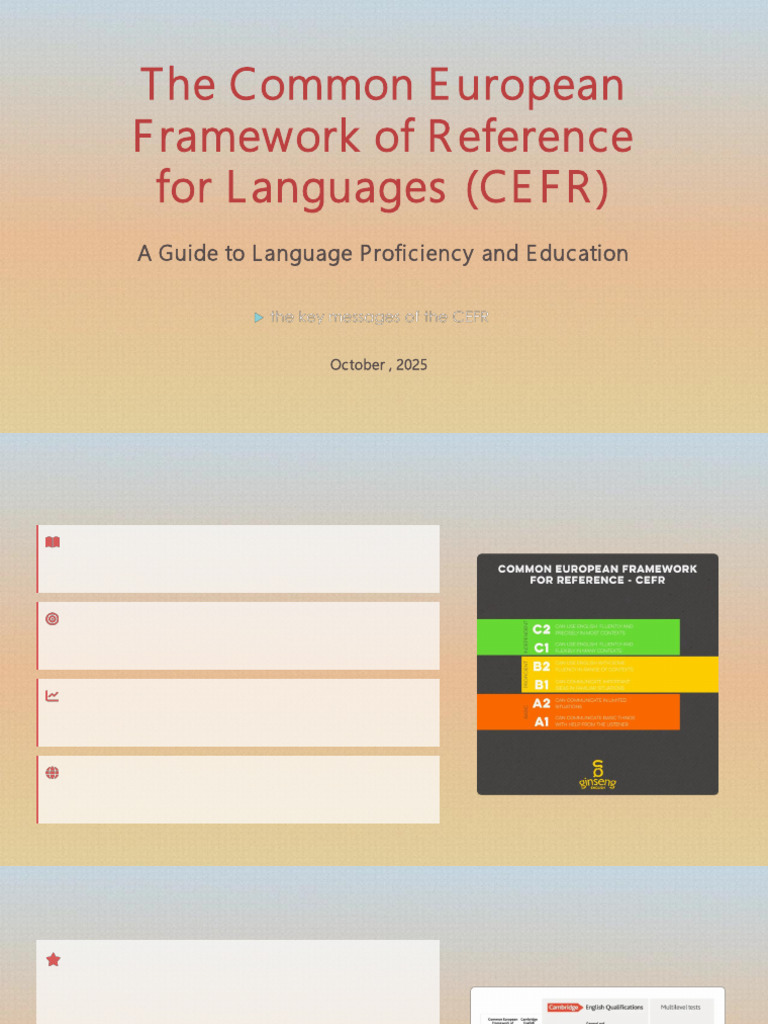 CEFR: A Framework for Language Proficiency | PDF | Communication ...