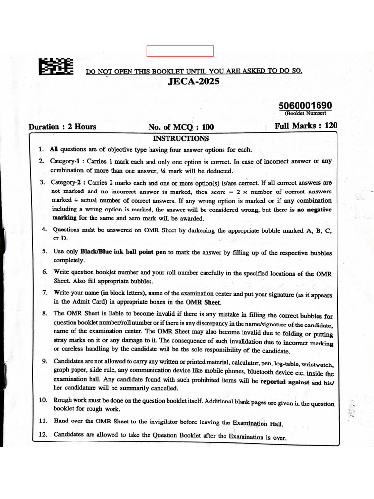 Jeca 2025 Ans Key by Jecacracker | PDF