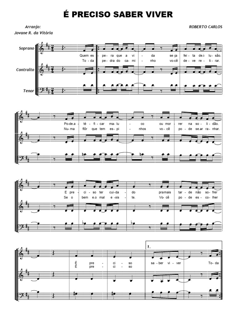 É PRECISO SABER VIVER Partitura | PDF