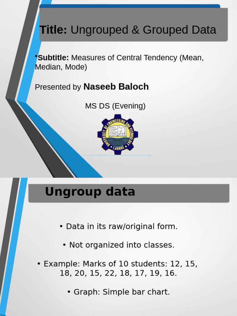 Ungrouped vs Grouped Data Analysis | PDF | Mode (Statistics ...