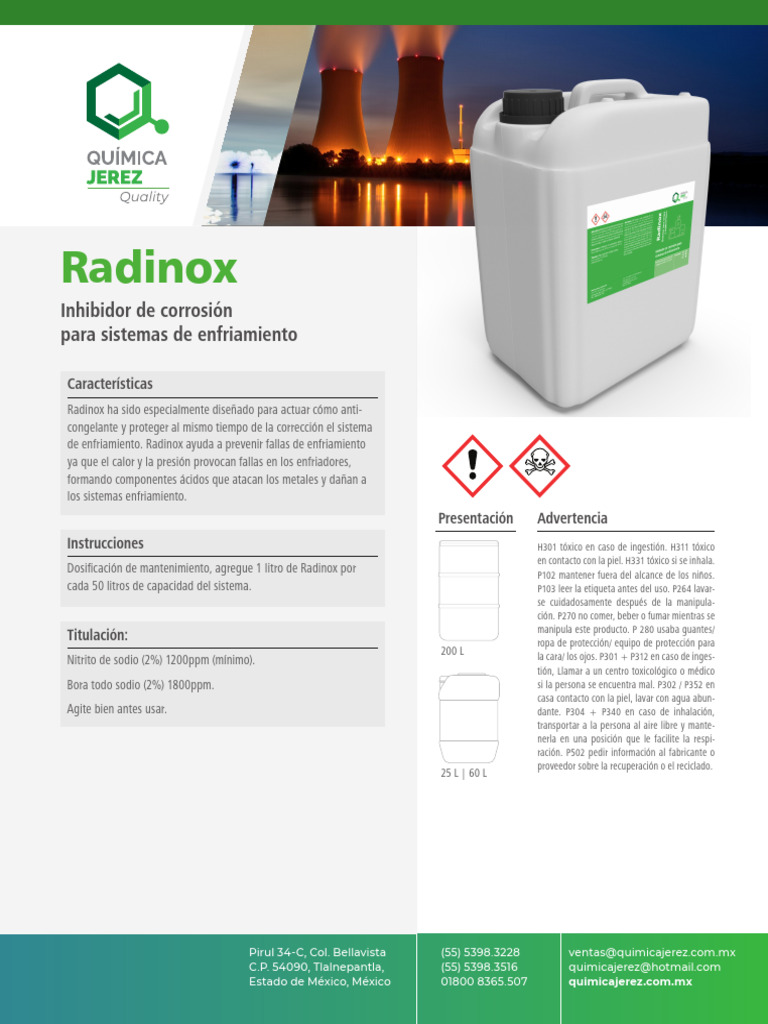 01 05 Folleto Radinox | PDF | Materiales | Sustancias químicas