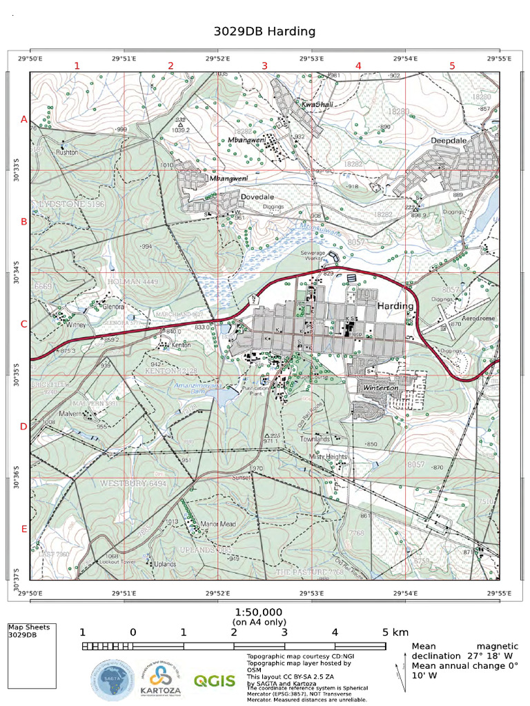 3029DB Harding Topographic Map | PDF