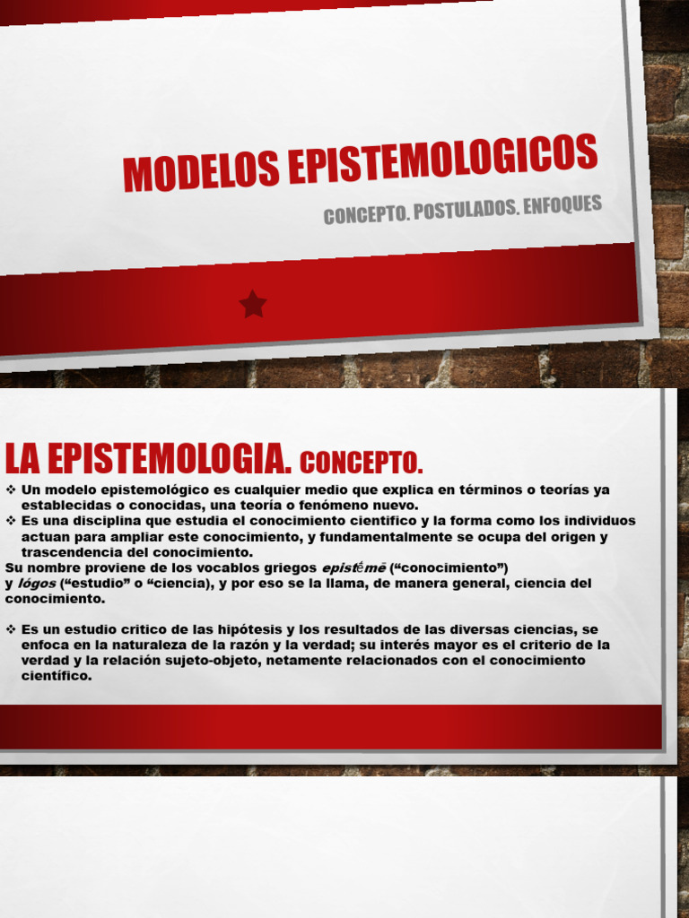 Modelos Epistemológicos: Conceptos y Enfoques | PDF | Conocimiento ...