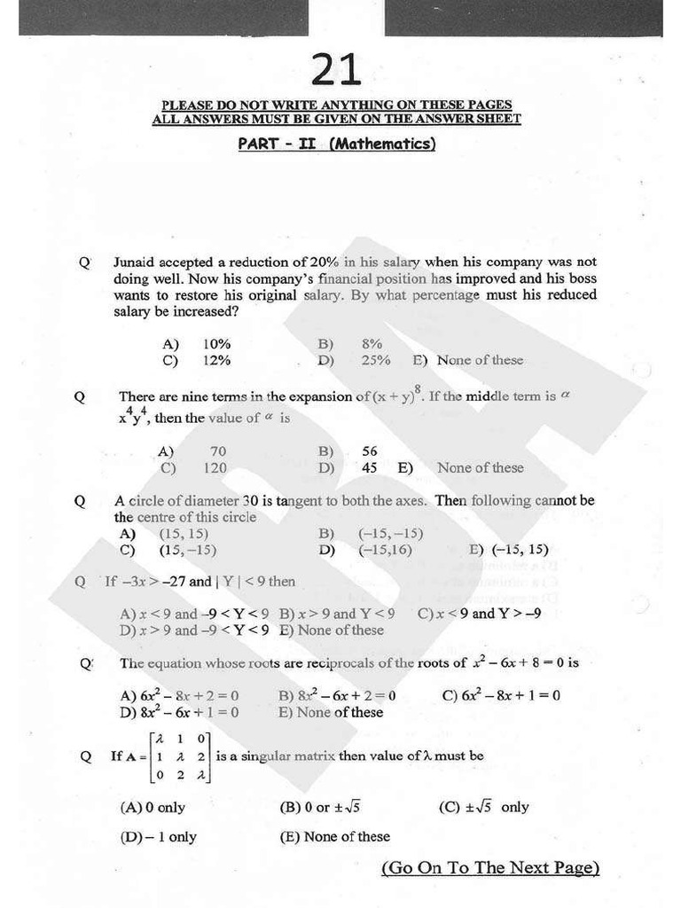 MBA Maths Page 21 | PDF