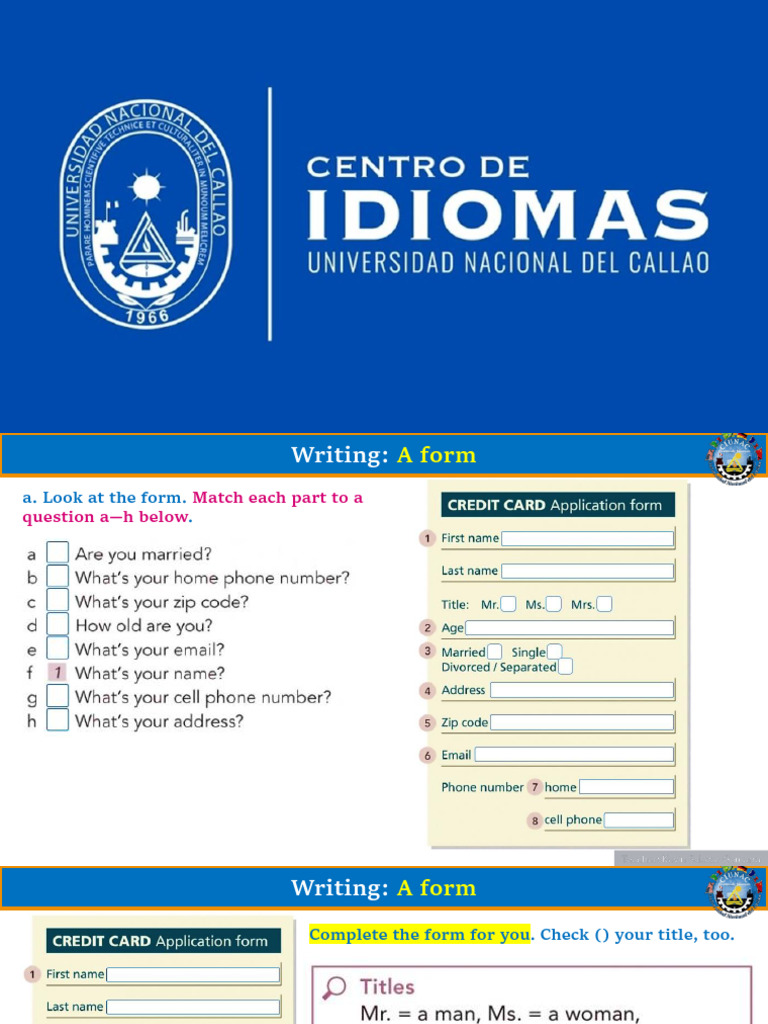 Writing A Form | PDF