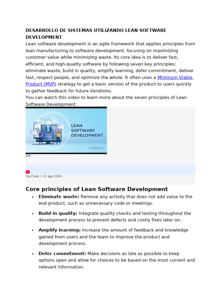 Lean Software Development Is | PDF | Ingeniería de software ...