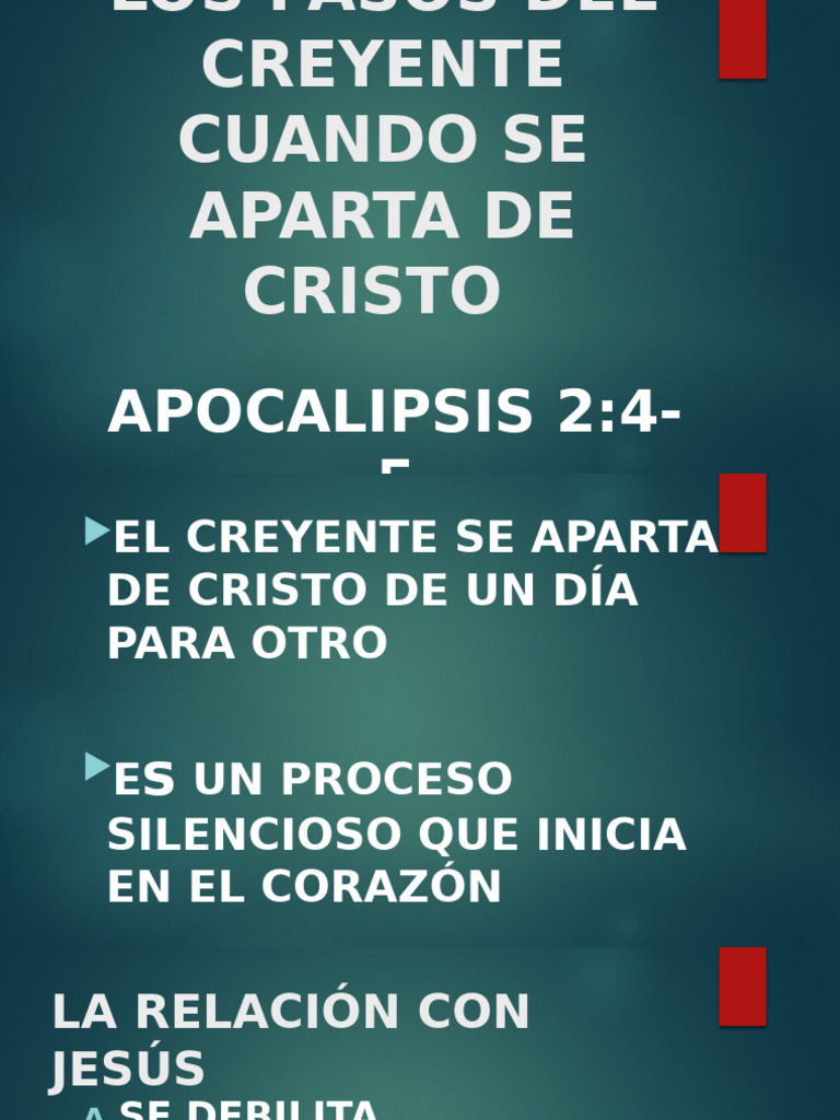 Pasos del Creyente al Apartarse de Cristo | PDF