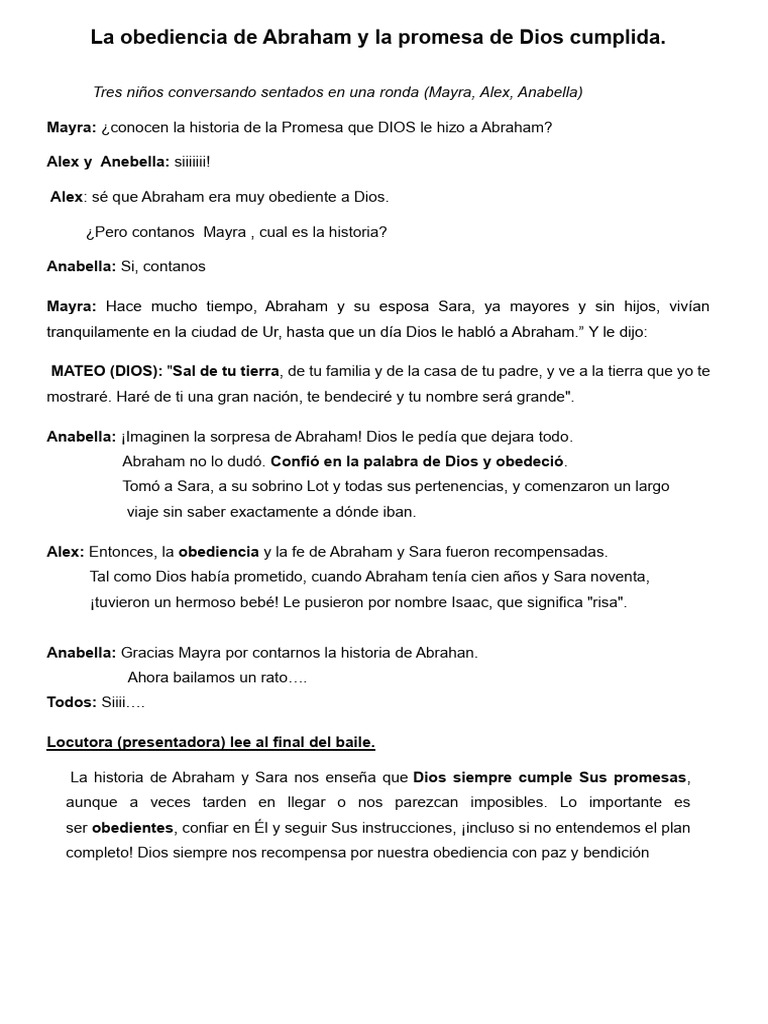 La obediencia de Abraham y la promesa divina | PDF
