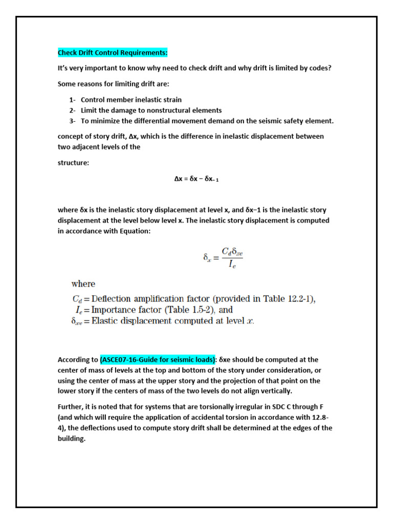 Check Drift Control Requirements | PDF | Strength Of Materials ...