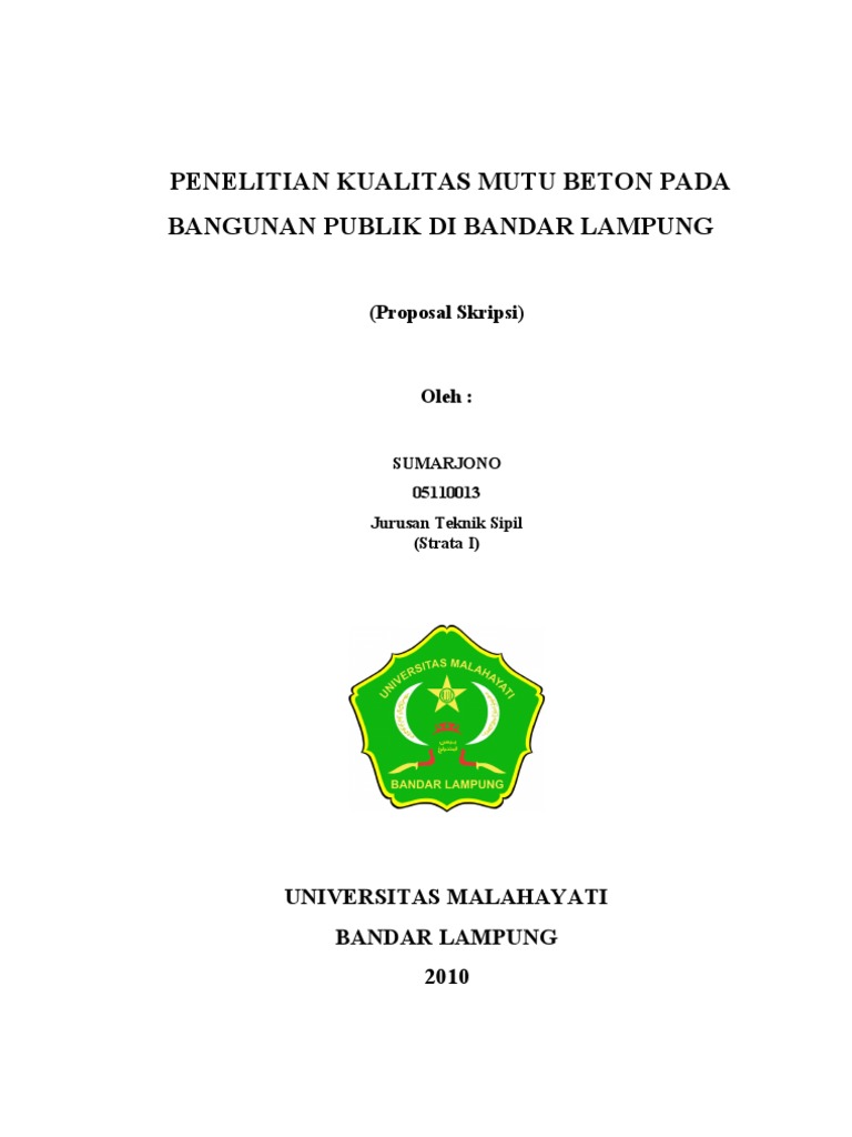 Contoh Proposal Skripsi Teknik Sipil Bidang Struktur  Kumpulan