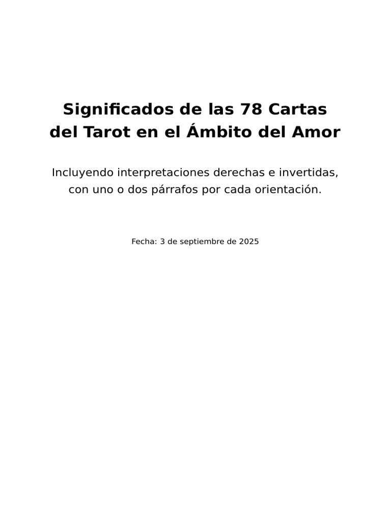 Significados del Tarot en el Amor | PDF | Amor | Las emociones