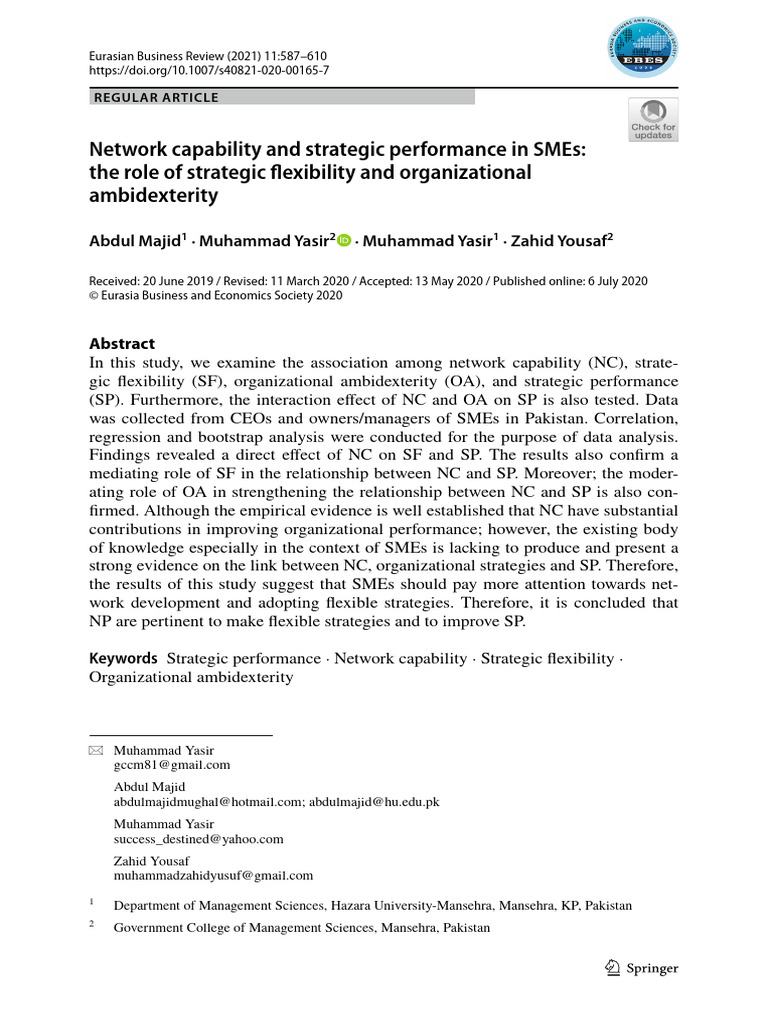Network Capability & Performance in SMEs | PDF | Questionnaire | Survey ...