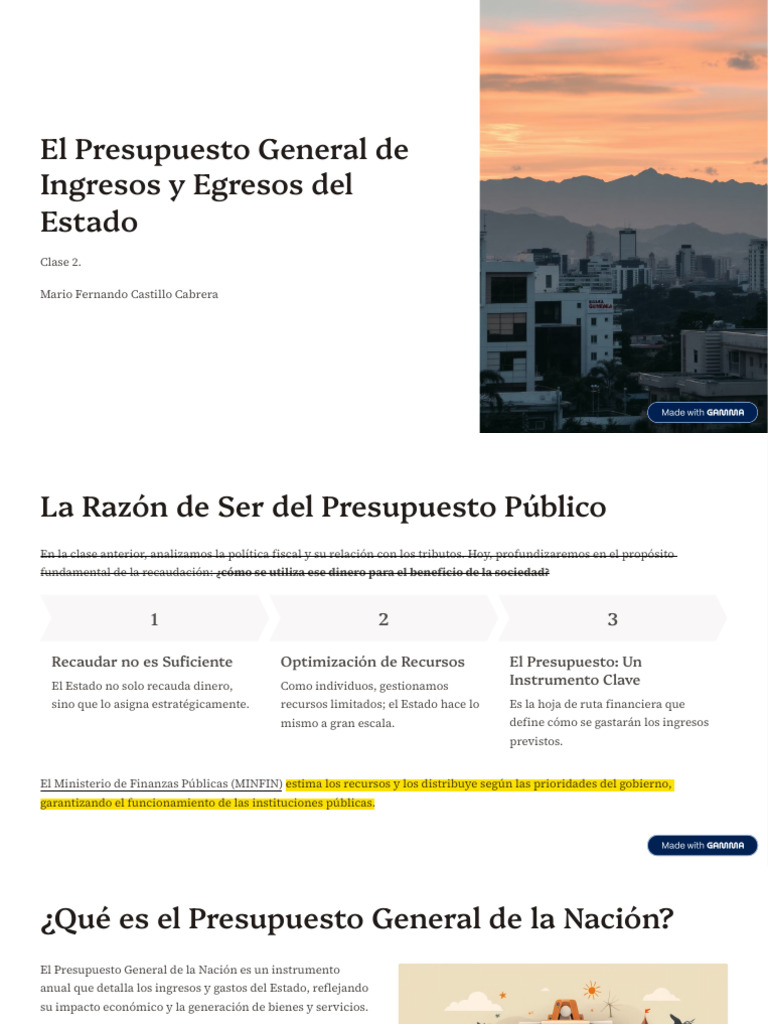 El Presupuesto General de Ingresos y Egresos Del Estado | PDF ...