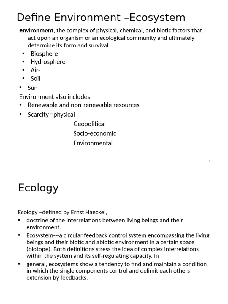 Understanding Ecosystems and Conflicts | PDF | Natural Environment ...