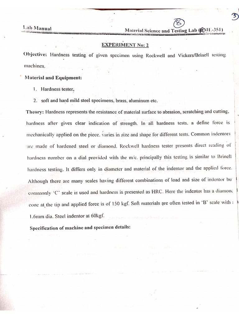 Material Testing Lab EX-1 | PDF