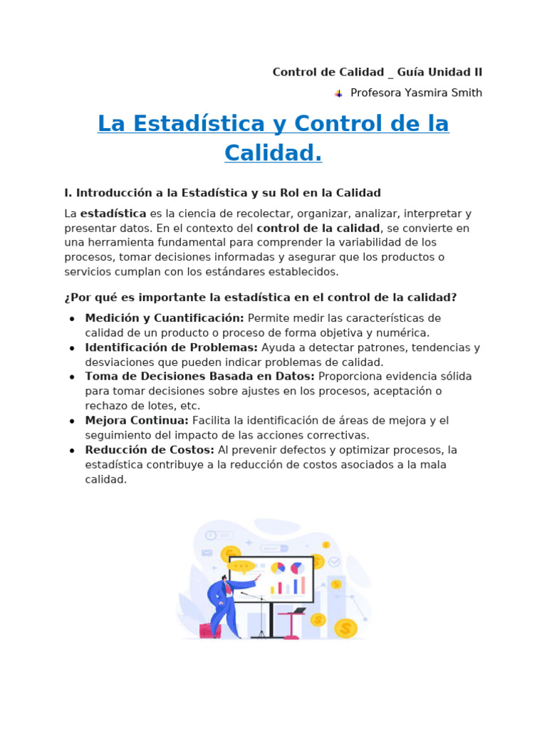 Estadística en Control de Calidad | PDF | Estadísticas | Calidad ...