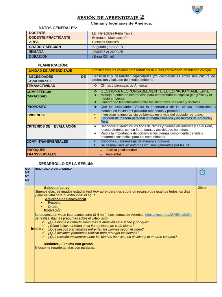 Climas y Biomas de América: Aprendizaje Activo | PDF | Clima templado ...