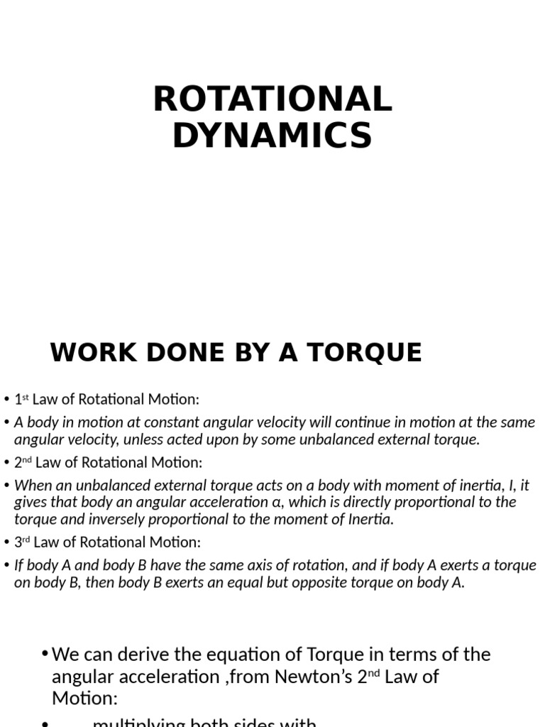 Rotational Dynamics | PDF
