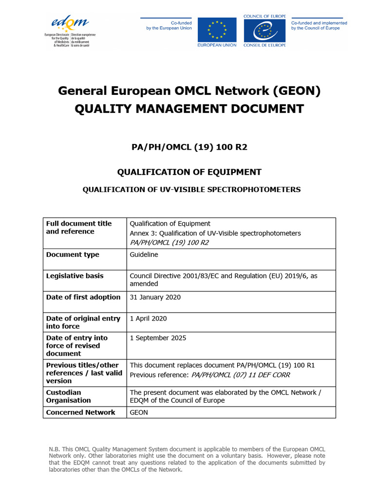 UV-Visible Spectrophotometer Qualification Guide | PDF ...
