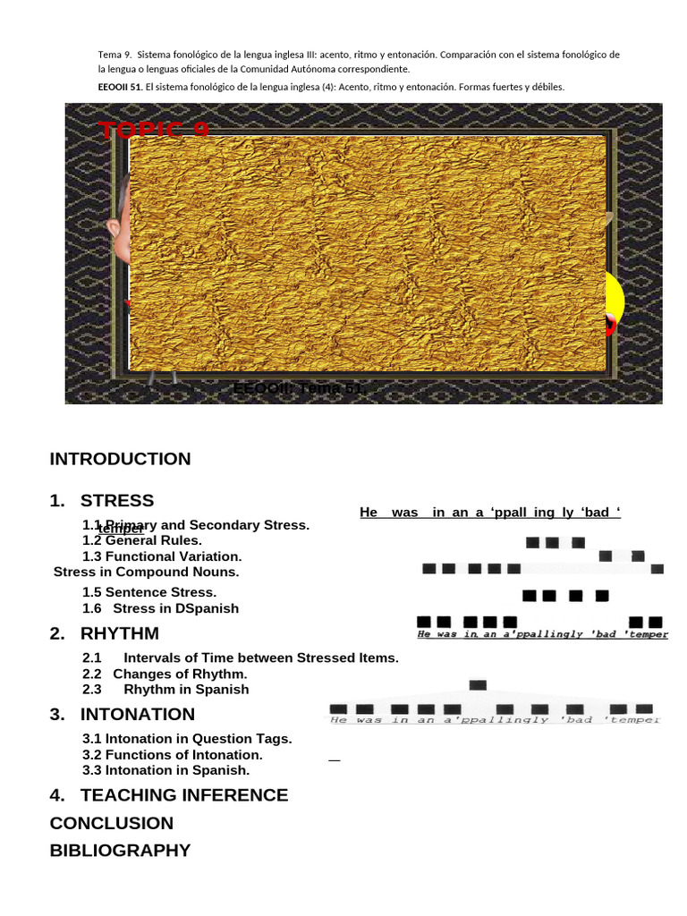 Tema 9 STRESS RHYTHM INTONATION (N) | PDF | Stress (Linguistics ...