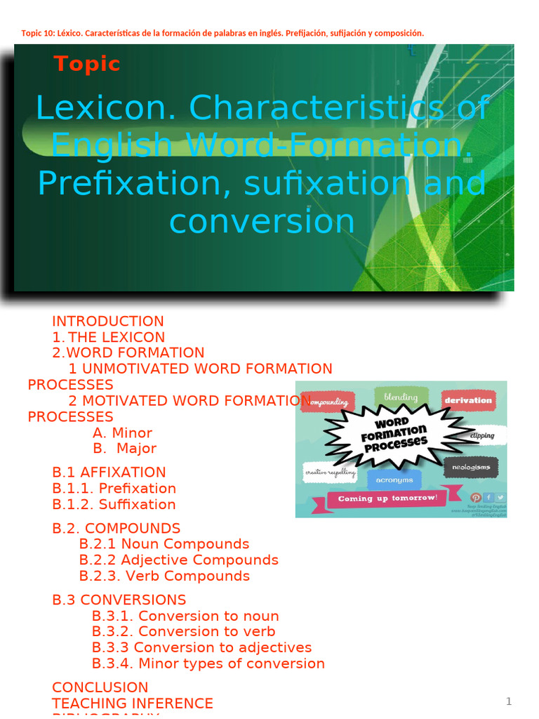 English Word Formation Processes | PDF | Word | Morphology (Linguistics)