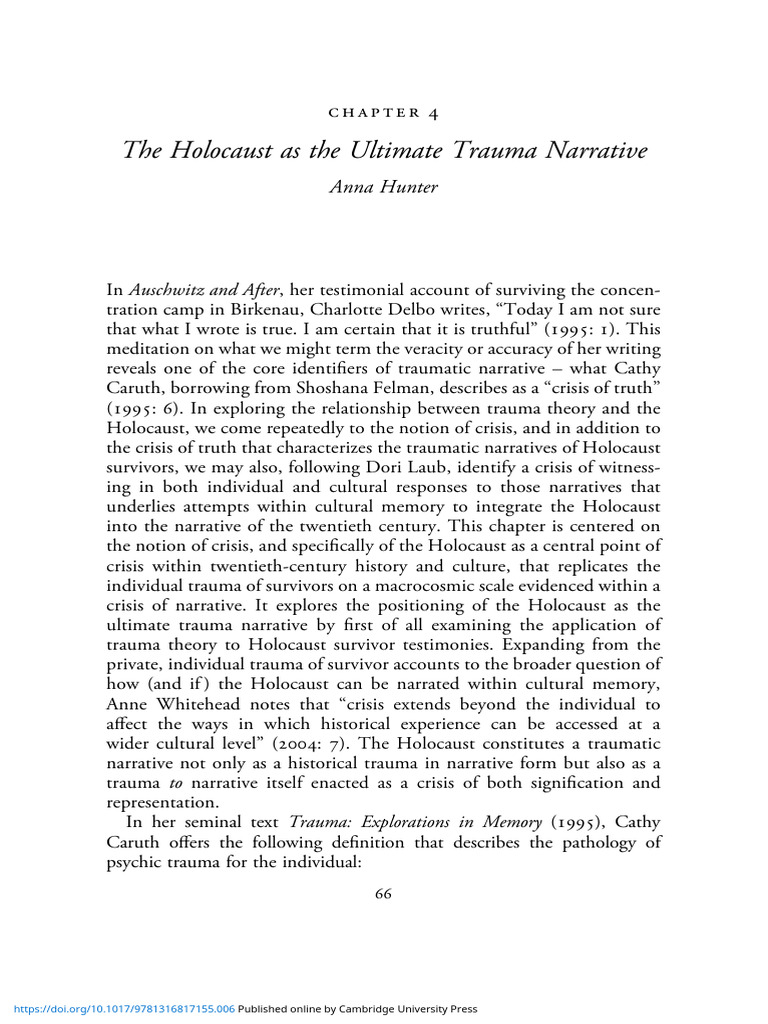 Holocaust Trauma and Narrative Crisis | PDF | Psychological Trauma ...