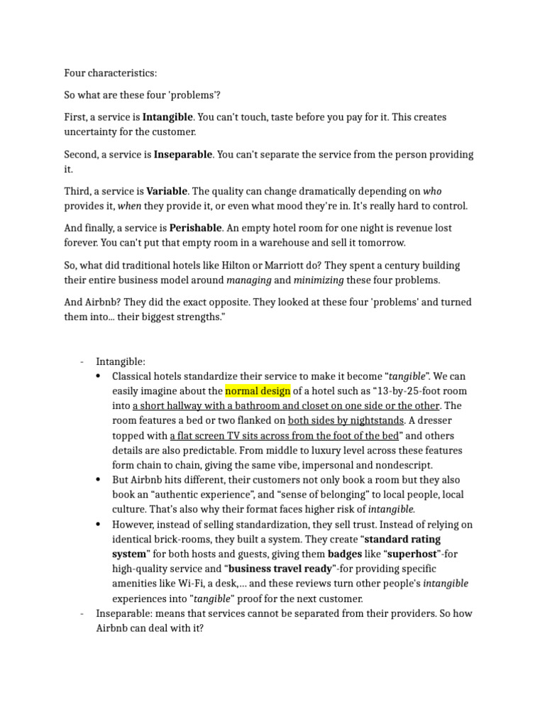 Presentation-chapter 8-case study airbnb-four characteristics | PDF ...