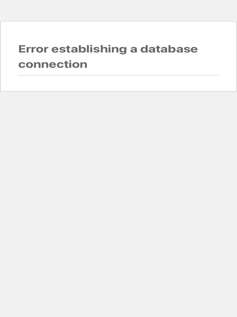 Database Error | PDF