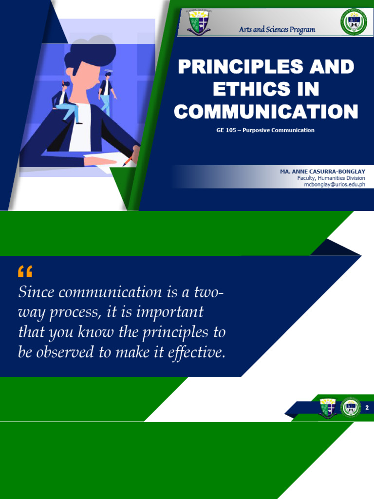Principles and Ethics in Communication | PDF | Communication | Credibility