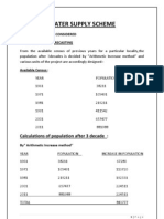 Water Supply Scheme: Calculations of Population After 3 Decade