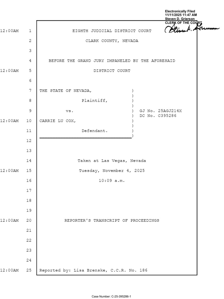 Carrie Cox Indictment Proceedings | PDF | Witness | Testimony