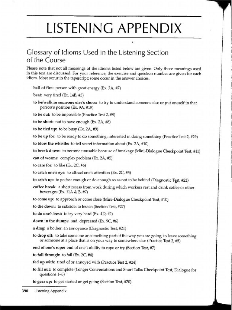 Listening Appendix | PDF