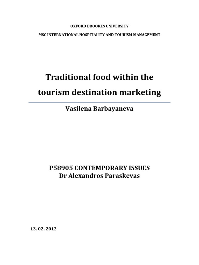 Traditional Food Within The Tourism Destination Marketing | PDF ...
