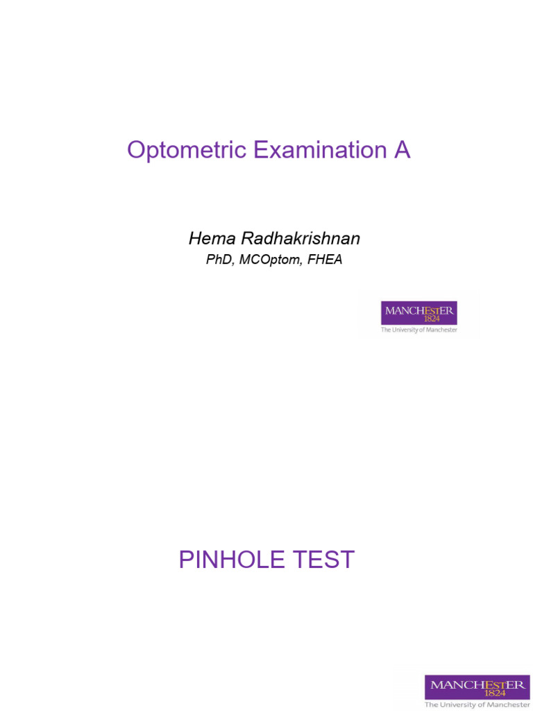 Pinhole Test in Vision Assessment | PDF