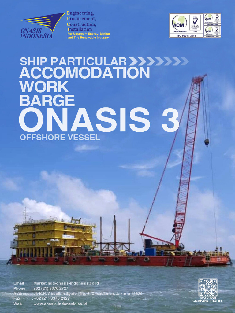 Onasis Indonesia Accommodation Barge | PDF | Watercraft | Ships