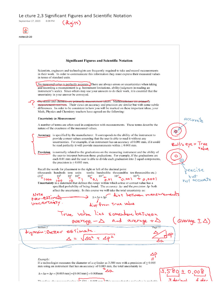 Significant Figures & Scientific Notation | PDF