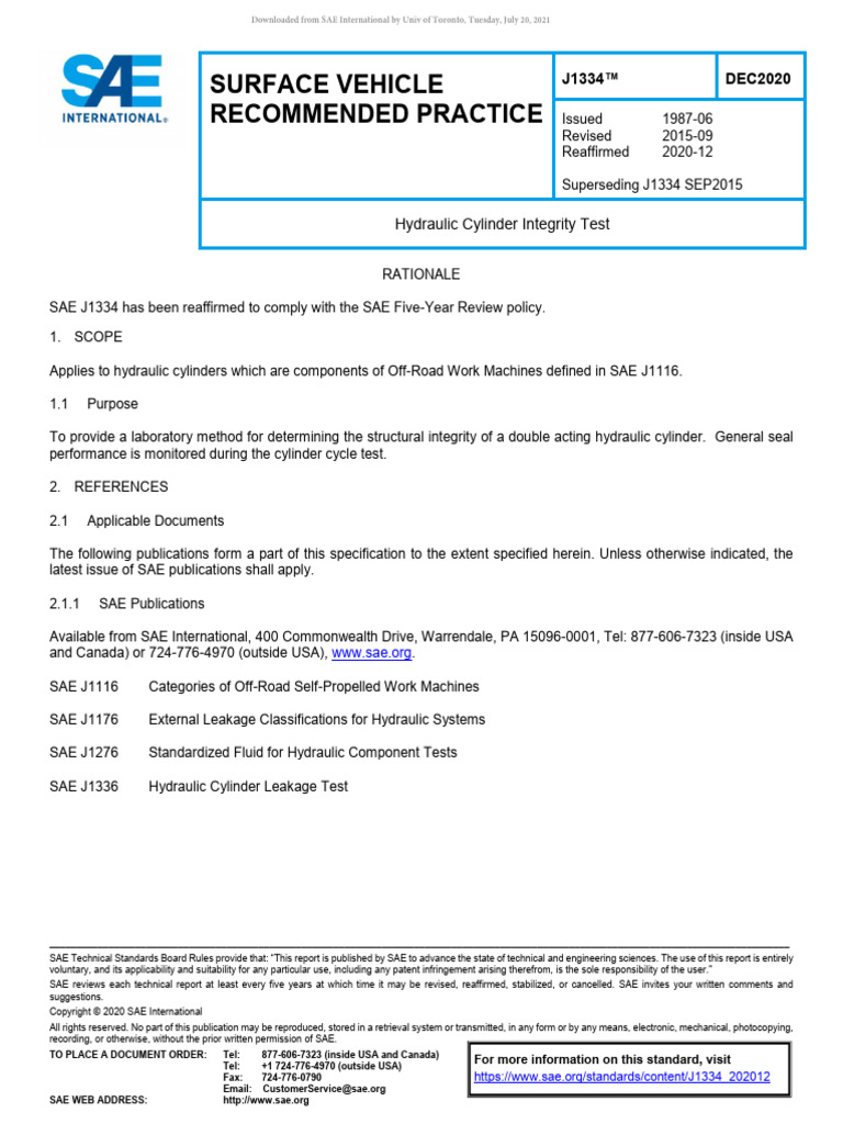 Hydraulic Cylinder Integrity Testing Guide | PDF | Pressure | Piston