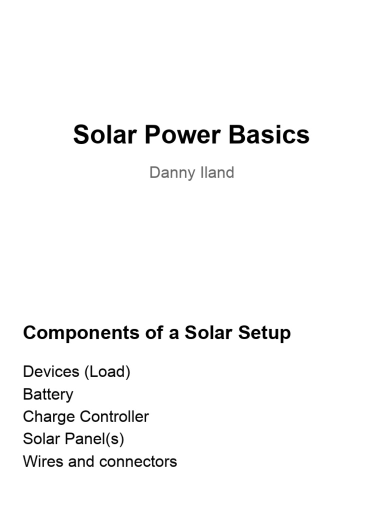 Solar Power Basics | PDF | Electromagnetism | Power (Physics)