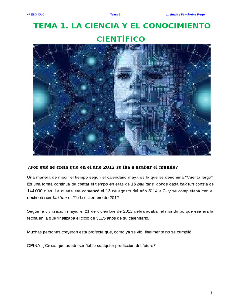 La Ciencia y El Conocimiento Científico (Taller) | PDF | Método ...