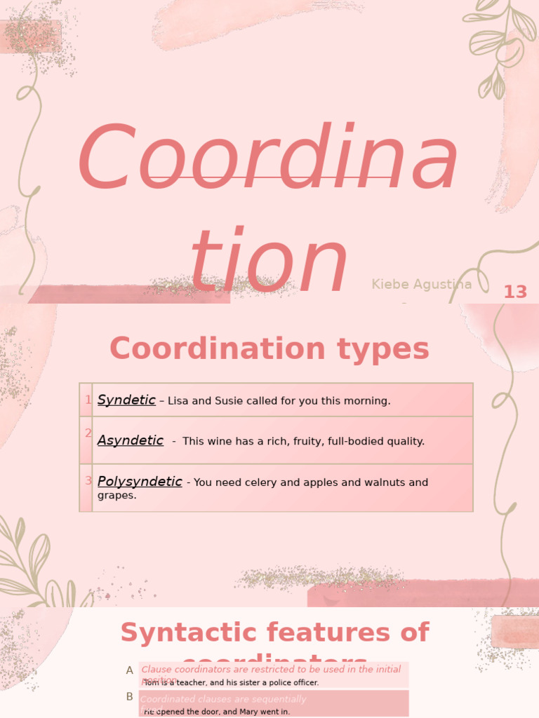 Understanding Coordination Types in Grammar | PDF | Linguistics ...