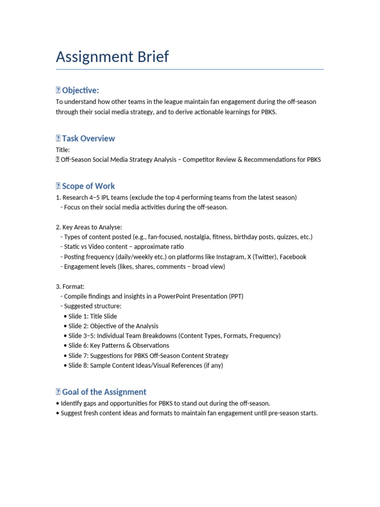 Assignment Brief | PDF