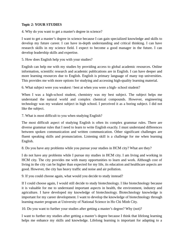Topic 2 | PDF | English Language | Ho Chi Minh City