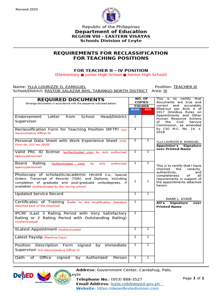 RFTP-REQUIREMENTS | PDF | Teachers | Learning