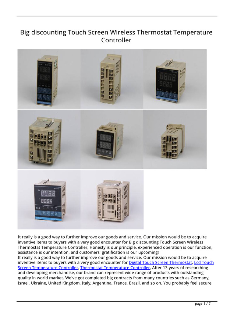 XMT-7000 Series Thermostat Manual | PDF | Thermostat | Electrical ...