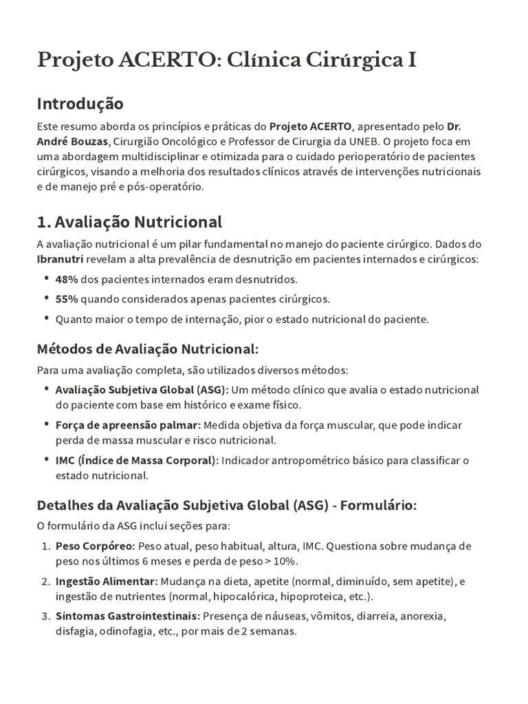 Manejo Perioperatório em Cirurgia Oncológica | PDF | Opioide | Índice ...